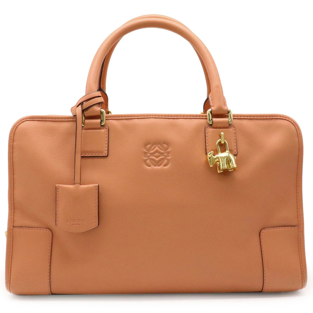 Loewe Amazona Limited Edition Handbag Boston Animal Padlock Leather Salmon Pink